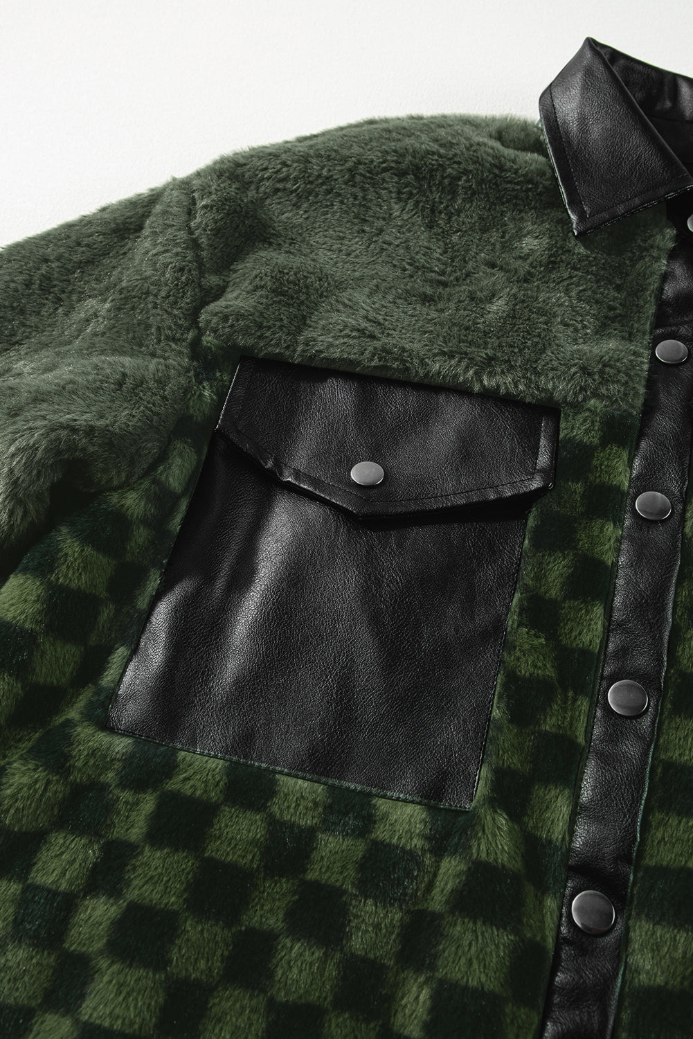 Vineyard Green Fleece Checkerboard Jacket