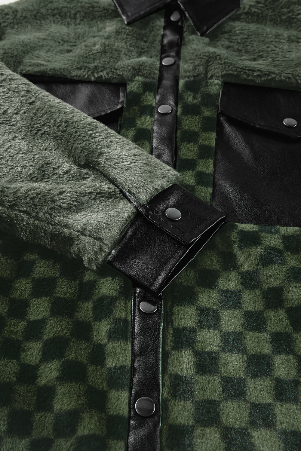 Vineyard Green Fleece Checkerboard Jacket