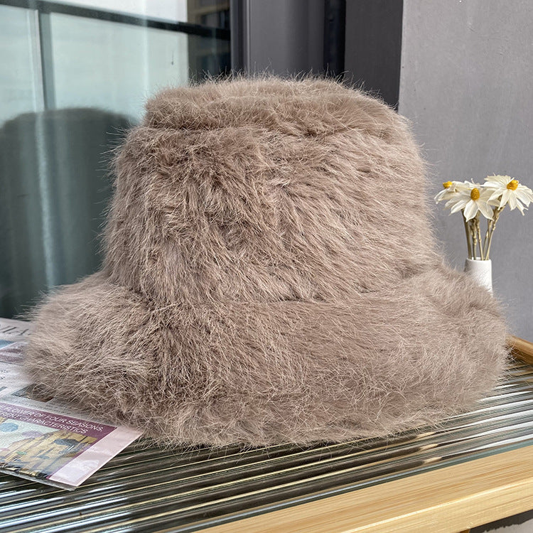 Imitation Fur Women's Autumn And Winter Wild Long Fur Bucket Hat