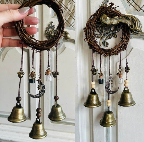 Witch Bell Protection Door Knob Pendant Rattan Wind Chimes