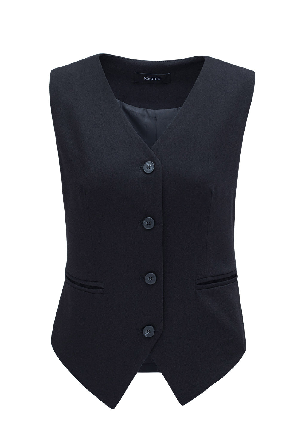 Button up V Neck Suit Vest